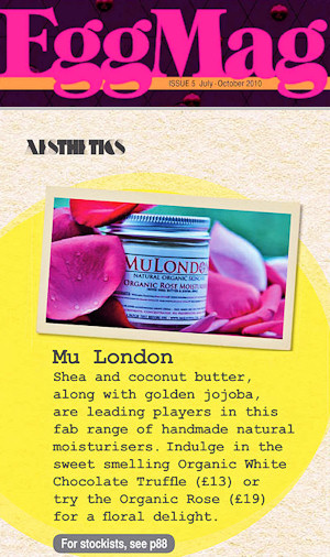 MuLondon - Natural Organic Skincare in EggMag!