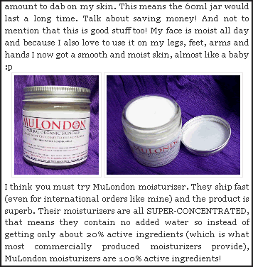 Organic White Chocolate Truffle Moisturiser review and competition.